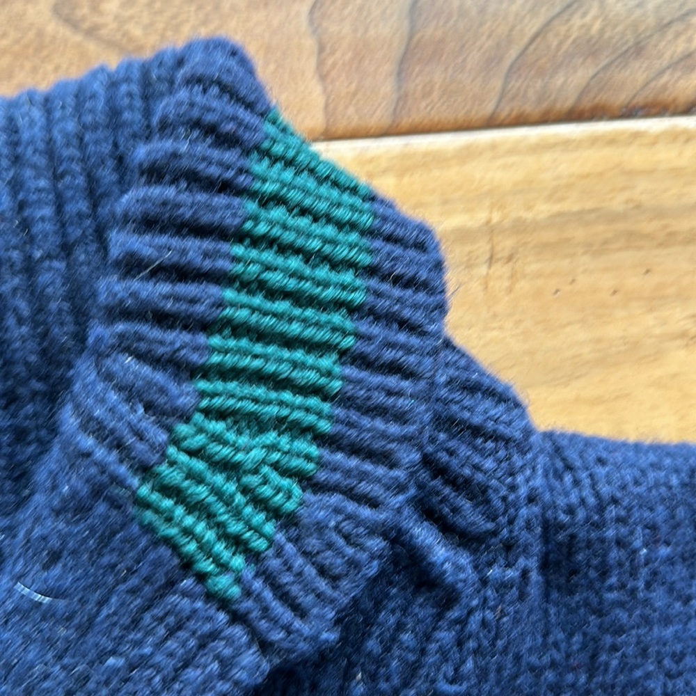Vtg LL Bean shawl collar collegiate sweater - Picture 3 of 4